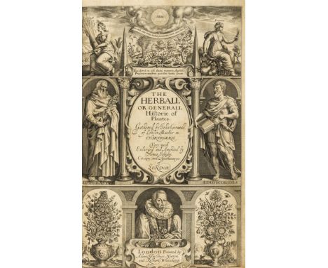 Herbal.- Gerard (John) The Herball or Generall Historie of Plantes, edited by Thomas Johnson, third edition, engraved archite