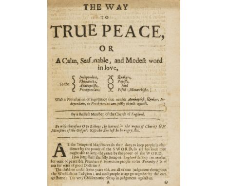 Way to True Peace (The), or A Calm, Seasonable, and Modest word in love...By a stedfast Member of the Church of England, firs