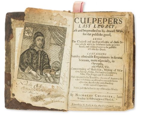 Medicine.- Culpeper (Nicholas) Culpeper's Last Legacy: Left and bequeathed to his dearest Wife, for the publicke good, 2 part