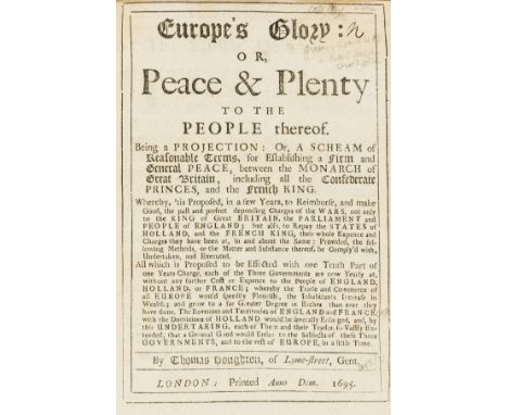 Conquest of Guinea.- Houghton (Thomas) Europe's Glory: or, Peace &amp; Plenty to the People thereof, first edition, headline 