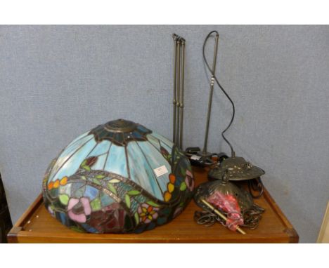 A Tiffany style ceiling light 