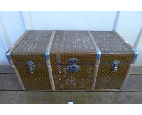An early 20th Century steamer trunk 