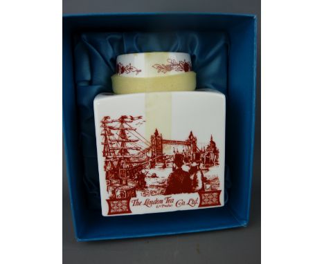 Commemorative boxed Coalport tea caddy