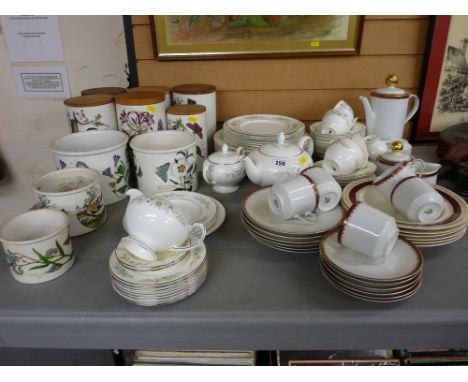 Large parcel of Portmeirion provision jars, Wedgwood part tea and dinner service and a Bavarian part tea and dinner service