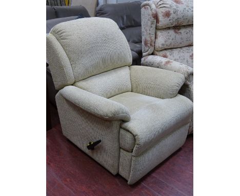 Modern manual reclining light upholstered armchair