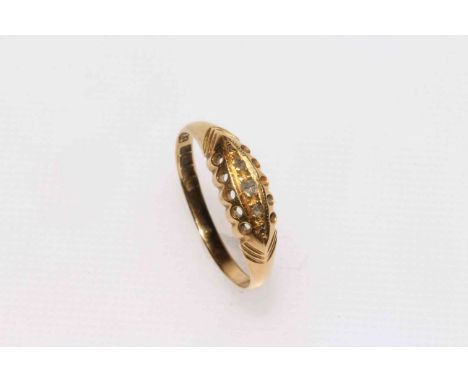 18 carat gold old cut diamond ring.