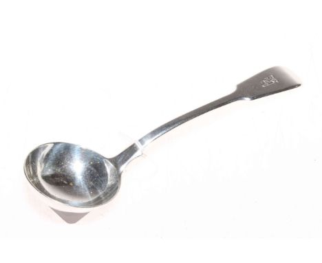 Victorian silver fiddle pattern sauce ladle, London 1855.