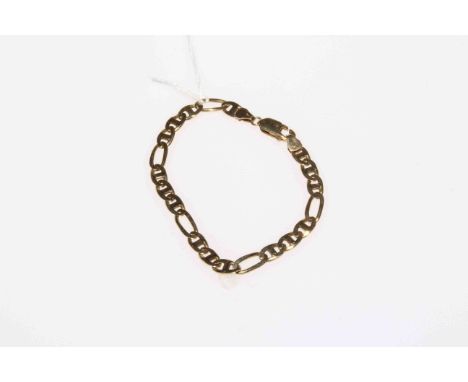 9 carat gold flat link bracelet.