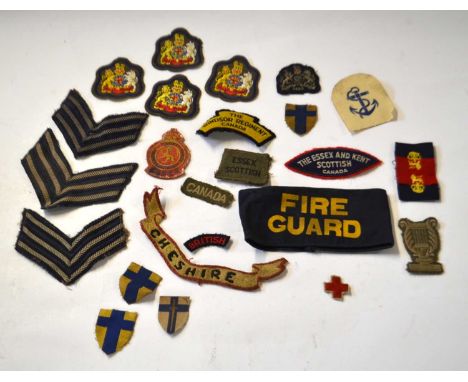Quantity of 20th Century British and Canadian Army cloth insignia to include four times Head Porters Lines of Communication 2