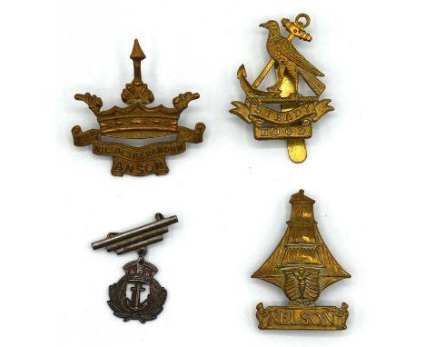 Three Royal Naval Division cap badges to include the 8th (Anson) Battalion Royal Naval Division cap badge circa 1916-18, the 