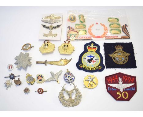 Quantity of foreign military badges to include Soviet, DDR, French and Israeli IDF, to also include Royal Air Force blazer pa