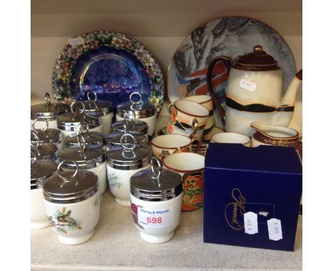 PLATES, EGG CODDLERS AND JAPANESE TEA SET  K
