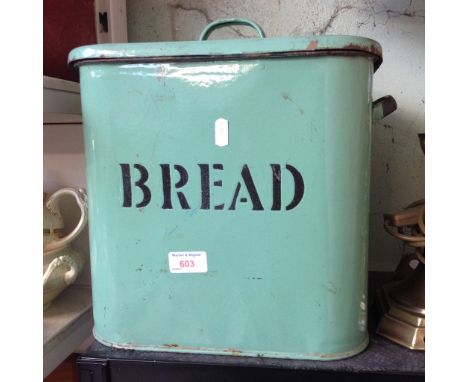 ENAMEL BREAD BIN. H34CM