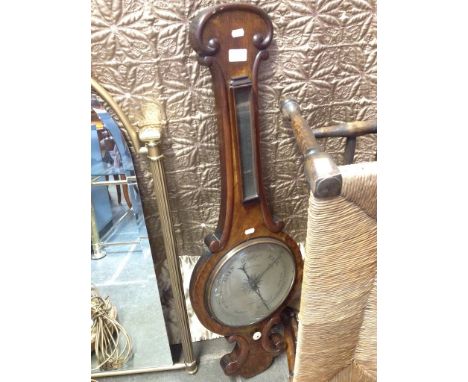 A 19TH CENTURY MAHOGANY BAROMETER 'THOMPSON & CO OPTICIANS LIVERPOOL'. H101CM