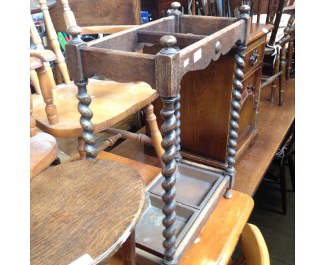 OAK TWIST LEG STICK STAND. W54CM