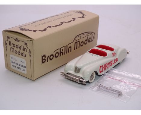 A BROOKLIN MODELS HANDBUILT WHITE METAL NO 8A AMERICAN CAR 1941 CHRYSLER NEWPORT INDY PACE CAR - COMPLETE WITH UNUSED WINDSCR
