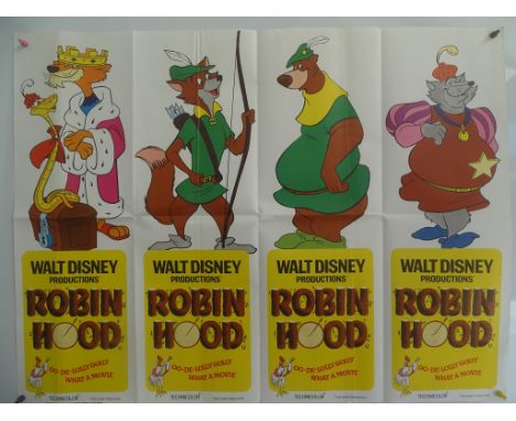 ROBIN HOOD (1973) Lot x 2 - FIRST RELEASE - 2 x British UK Quads to include Main Art Work &amp; Characters Poster quad - 30" 