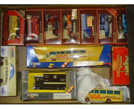 A LARGE TRAY CONTAINING A QUANTITY OF MATCHBOX MODELS OF YESTERYEAR together with others by CORGI as lotted - mostly boxed - 