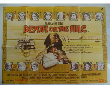 DEATH ON THE NILE (1978) - UK Quad Film Poster - Country of origin - Agatha Christie ALL STAR Hercule Poirot mystery - (30" x