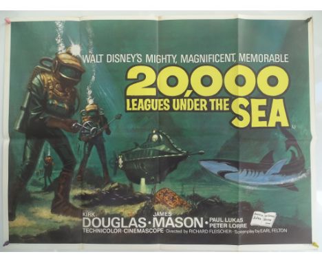 20,000 LEAGUES UNDER THE SEA (1960's release) - UK Quad Film Poster (30" x 40" - 76 x 101.5 cm) - Nautilus &amp; Aquanaut art