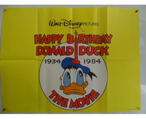 HAPPY BIRTHDAY DONALD DUCK (1984) - UK Quad Film Poster - 30" x 40" (76 x 101.5 cm) - Folded (as issued) - Very Fine plus - A