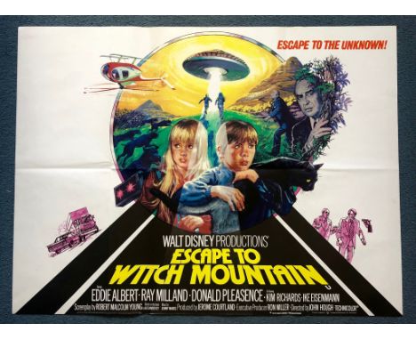 ESCAPE TO WITCH MOUNTAIN (1975) - UK Quad Film Poster - VIC FAIR / BRIAN BYSOUTH artwork - 30" x 40" (76 x 101.5 cm) - Folded