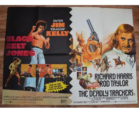 BLACK BELT JONES / THE DEADLY TRACKERS DOUBLE BILL (1974) - UK Quad Film Poster (30" x 40" - 76 x 101.5 cm) - Very Fine plus 