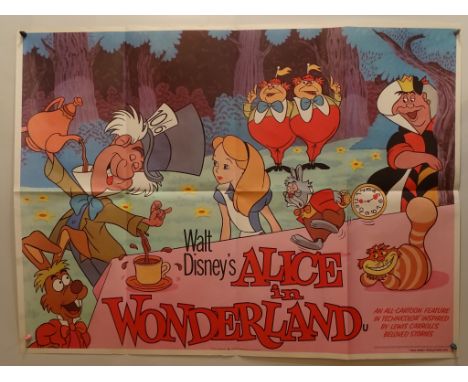 ALICE IN WONDERLAND (1978 Release) - UK Quad Film Poster - Classic WALT DISNEY animated adventure - 30" x 40" (76 x 101.5 cm)