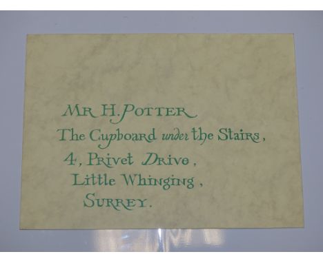 HARRY POTTER AND THE PHILOSOPHER'S STONE (2001) - SCREEN USED SPECIAL EFFECT PROP ENVELOPE - HARRY'S HOGWARTS ACCEPTANCE LETT