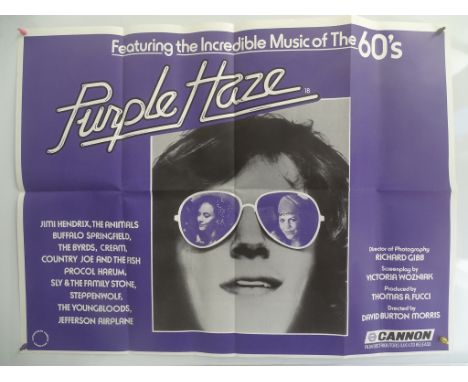 PURPLE HAZE (1982) - UK Quad Film Poster - JIMI HENDRIX - THE BYRDS - CREAM - 30" x 40" (76 x 101.5 cm) - Folded (as issued) 