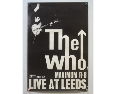 THE WHO: MAXIMUM R&amp;B LIVE AT LEEDS (1970) - Track Record poster from 1970 promoting THE WHO: MAXIMUM R&amp;B LIVE AT LEED