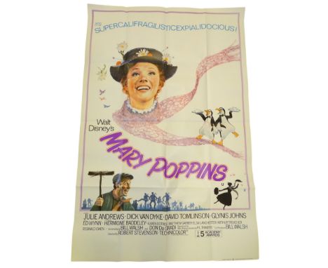 MARY POPPINS (1970's Release) - Large Format British UK (60" x 40") Film Poster&nbsp;- Folded (as issued) - Very Fine minus