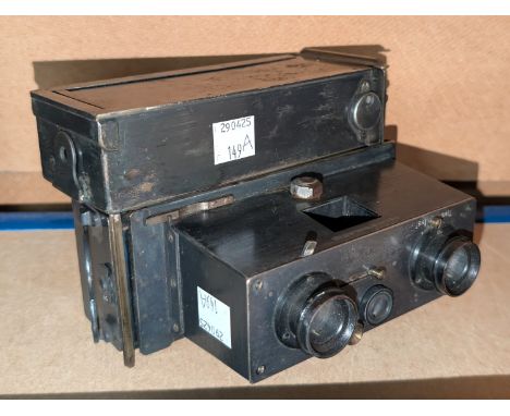 A VERASCOPE stereo camera, signed Negretti and Zambra.