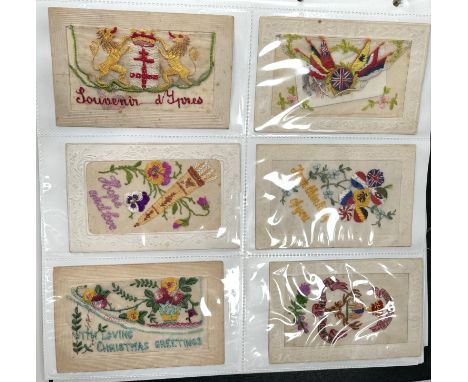 Postcard album from WWI silks to saucy seaside.