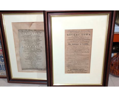 Three framed vintage theatre posters, Theatre Royal, Last Performace of Mrs Siddons and Birmingham Empire poster 'Great Royal