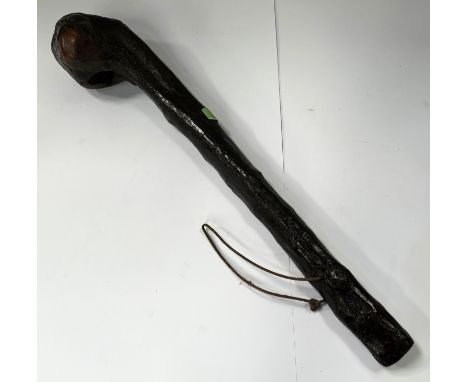 A 19th century knotted shillelagh and riding crop with silver mount.