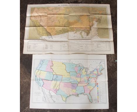 Scarce map showing Catholic Missions in United States, 1877. Les Missions Catholiques, Paris: Dufrenoy, L. Wuhrer, 1877. Hand
