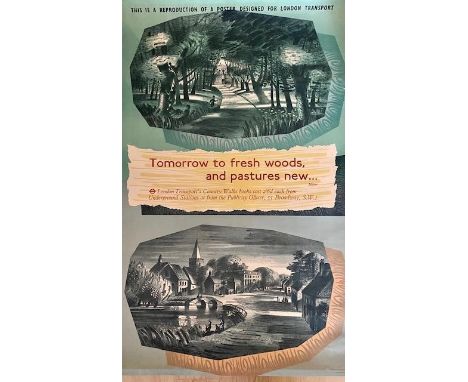 Barnett Freedman (British, 1901-1958). London Transport poster, Baynard Press, overprinted for sale to the public, 40" by 25"