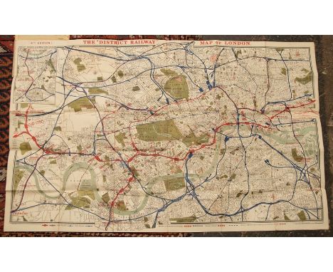 The "District Railway" Map of London, London: Sampson Low, Marston and Company Limited, [c.1898]. Sectional, linen-backed, co