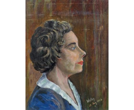 Welby Arthur Skinner, portrait of a lady, oil on board, signed and dated 1962, framed