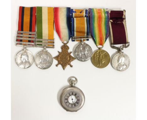 Medals:  Royal Irish Fusiliers, [2nd Lieut./Sergeant G.S. Coomber], an important set of six Campaign Medals to include - 
·	Q