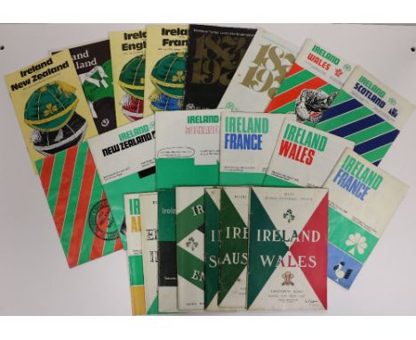 Rugby: I.R.F.U. (Home Internationals) A collection of 21 Official Match Programmes for games at Lansdowne Road between Wales,