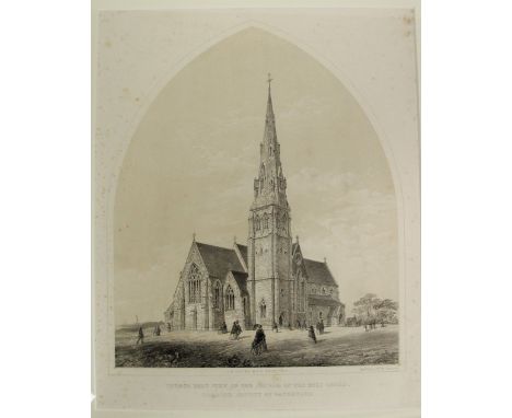 After J.J. McCarthy, R.H.A., Architect
Co. Waterford:  North East View of the Church of the Holy Cross at Tramore, County of 