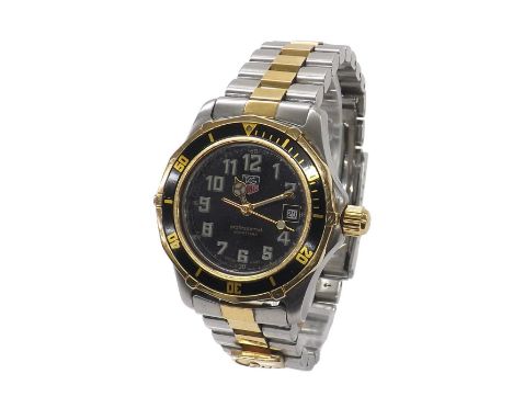 Tag Heuer 2000 Series bicolour lady's bracelet watch, ref. WM1320, with black bezel and dial, quartz, 30mm (C81235) - Conditi