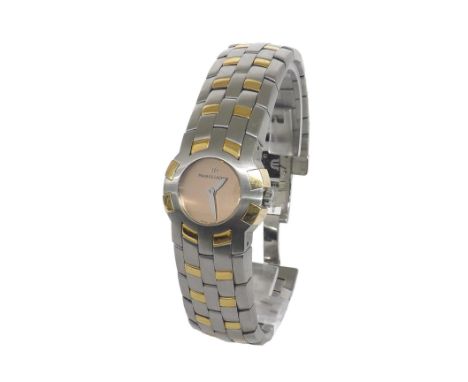 Maurice Lacroix Intuition stainless steel and rose gold plated lady's bracelet watch, ref. 59858, quartz, 24mm (UXJTU5) - Con
