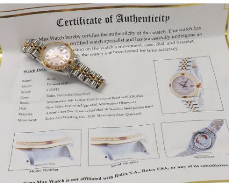 Rolex Oyster Perpetual Datejust gold and stainless steel lady's bracelet watch, ref. 6917, circa 1979, serial no. 6124xxxx, a