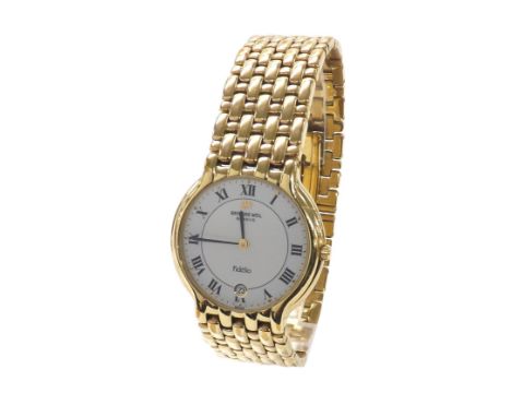 Raymond Weil Fidelio gold plated gentleman's dress bracelet watch, ref. 4802, quartz, 32mm (5YT1R9) - Condition Report: - Mov