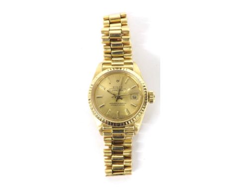 Rolex Oyster Perpetual Datejust Superlative chronometer 18ct lady's bracelet watch, ref. 6917, circa 1980, serial no. 648xxxx