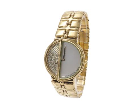 Raymond Weil Traviata gold plated stone set dress bracelet watch, ref. 3725-1, 32mm (UCGAU1) - Condition Report: - Movement -