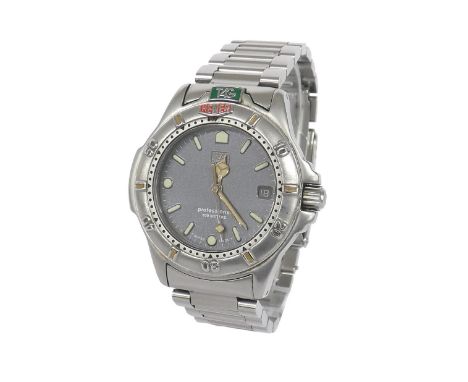 Tag Heuer 4000 Series mid-size stainless steel bracelet watch, ref. 999.213, grey dial, quartz, 37mm (32CULU) - Condition Rep